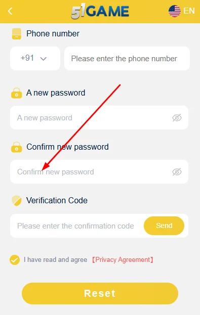 Confirm the password